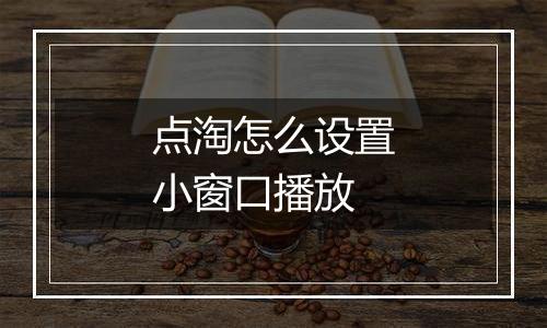 点淘怎么设置小窗口播放