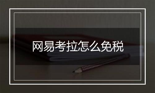 网易考拉怎么免税