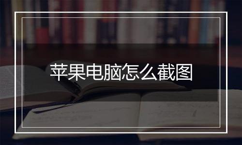 苹果电脑怎么截图