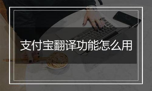 支付宝翻译功能怎么用