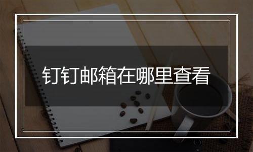 钉钉邮箱在哪里查看