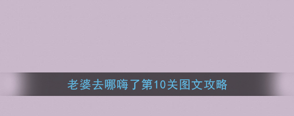 老婆去哪嗨了第10关攻略 老婆去哪嗨了第10关图文攻略