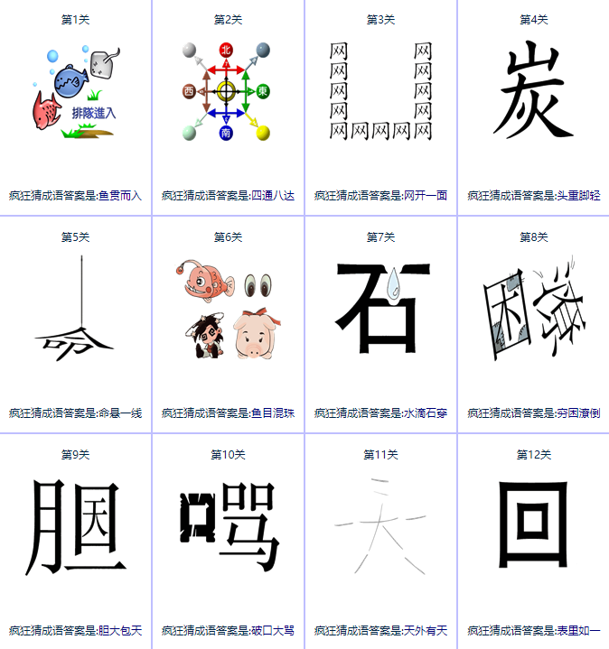 疯狂猜成语答案大全整 疯狂猜成语答案