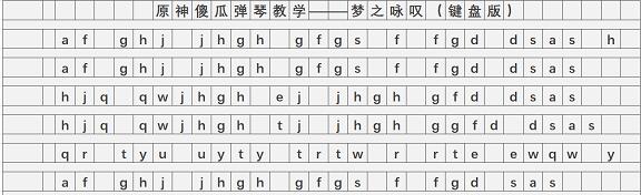 原神梦之咏叹琴谱大全