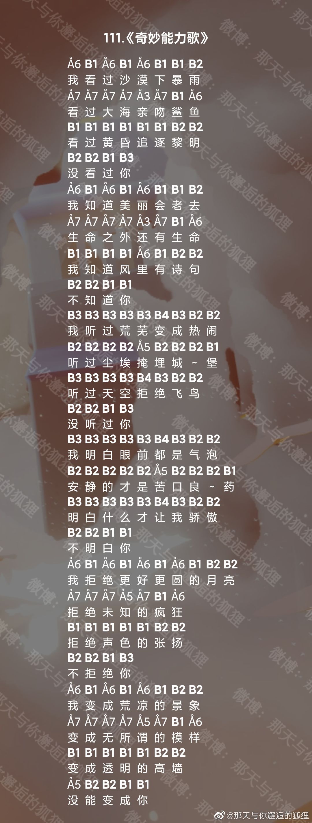 光遇奇妙能力歌乐谱分享