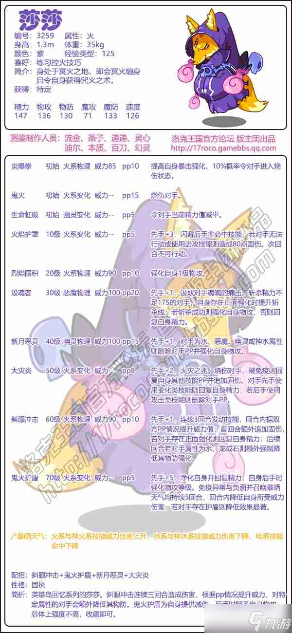 洛克王国莎莎怎么样 莎莎基本信息及技能介绍