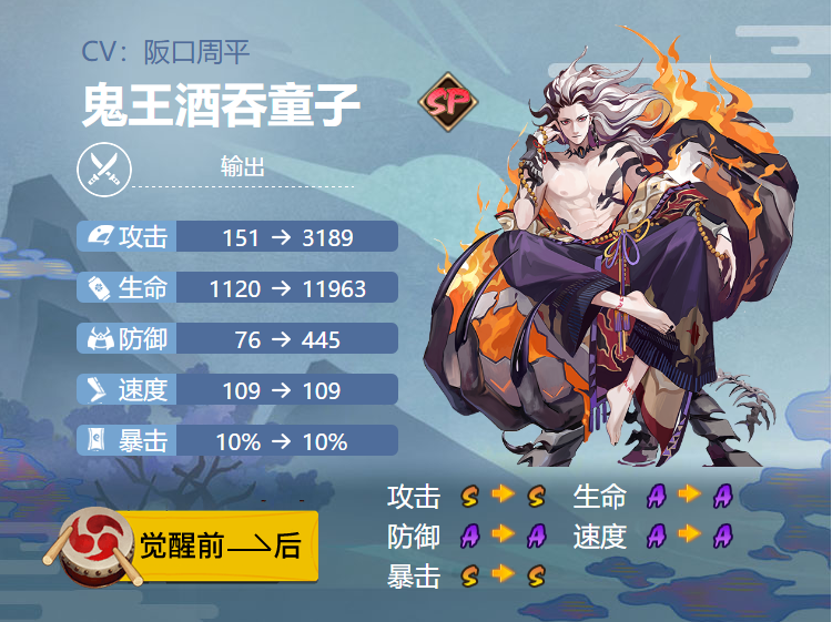阴阳师SP鬼王酒吞童式神技能解析