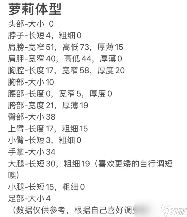 逆水寒手游少女体型怎么选-逆水寒手游少女体型数据分享