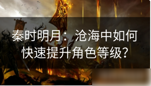 秦时明月沧海手游怎么升到300级 秦时明月沧海中如何快速提升角色等级