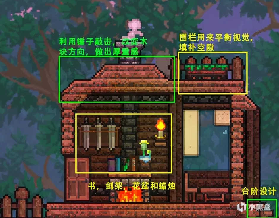 泰拉瑞亚实用性建筑,mc建筑教程超实用的生存小屋