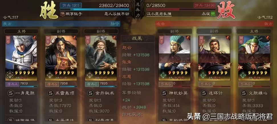 三国志战略版赵云左慈开荒效果,三国志战略版赵云张角白板T0队