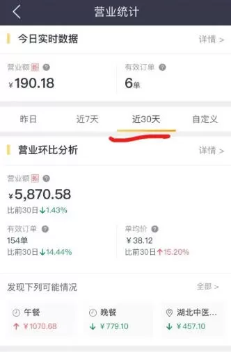 美团开店宝怎么查看30天的经营数据?-开店宝查看30天经营数据的方法