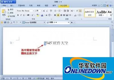 WPS文字带圈文字要怎么样输入
