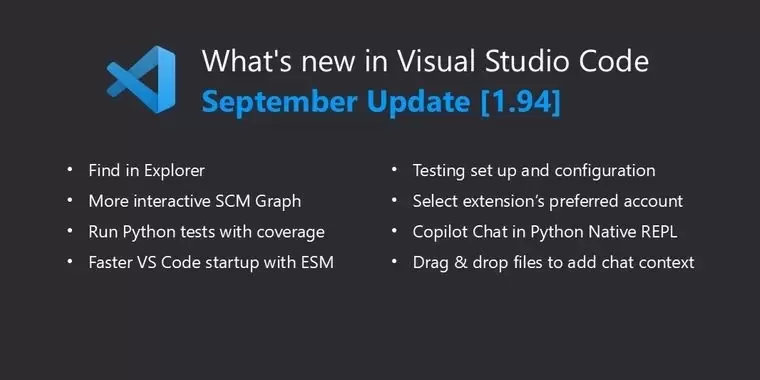 Visual Studio Code 1.94 版本更新来袭:启动速度显著提升,AI 聊天功能得到增强