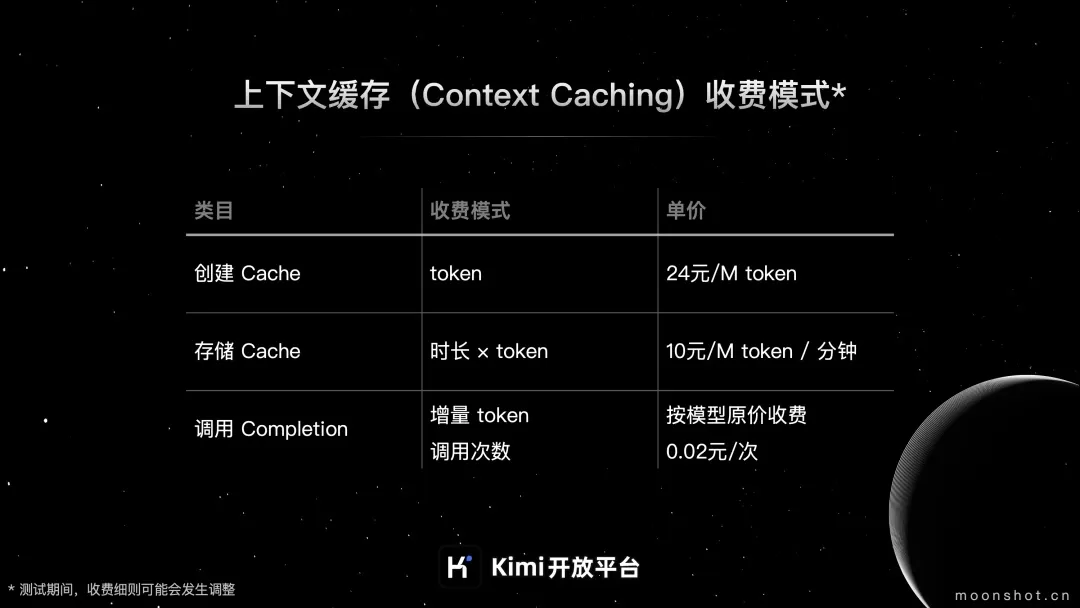 Kimi开放平台“上下文缓存”公测启动
