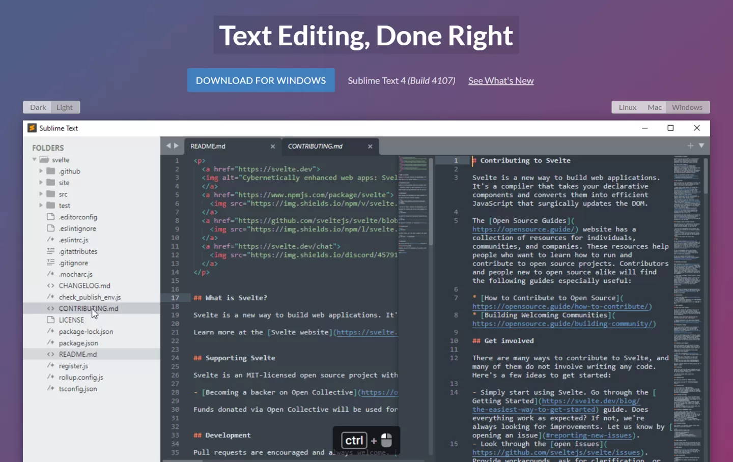 Sublime Text 4 发布 Build 4107 首个稳定版更新 带来全新的UI、代码自动补全功能