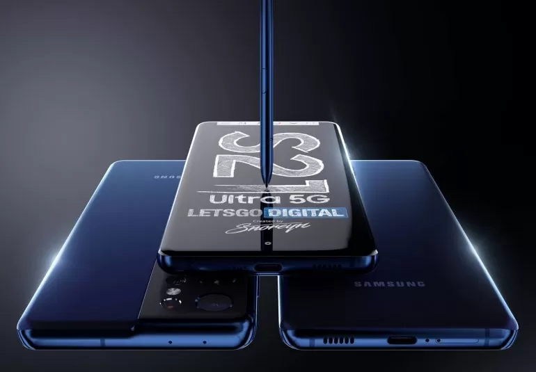 三星 S21 Ultra 顶配机型渲染图曝光:搭载 S Pen 手写笔