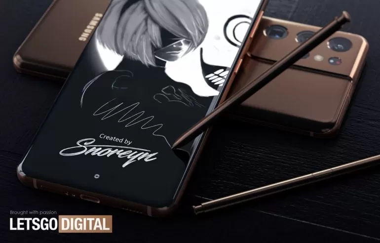 三星 S21 Ultra 顶配机型渲染图曝光:搭载 S Pen 手写笔