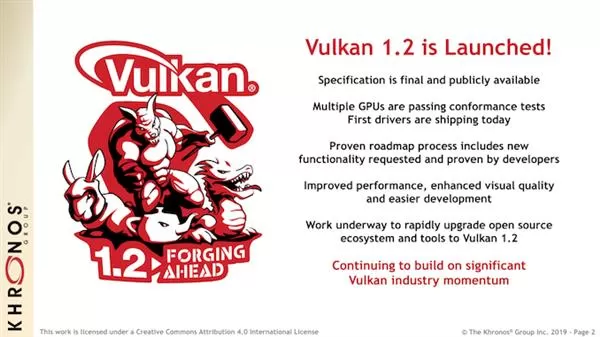Vulkan 1.2来了：扩展23项功能