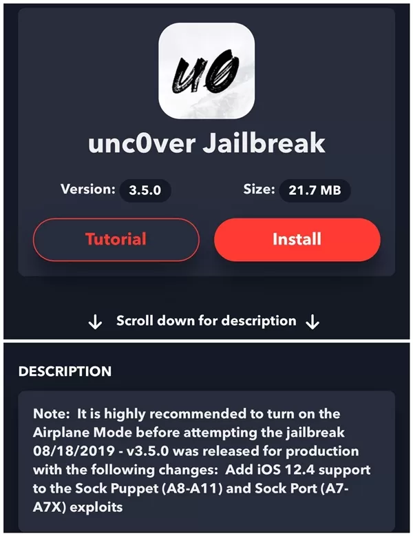 unc0ver v3.5.0版本正式上线