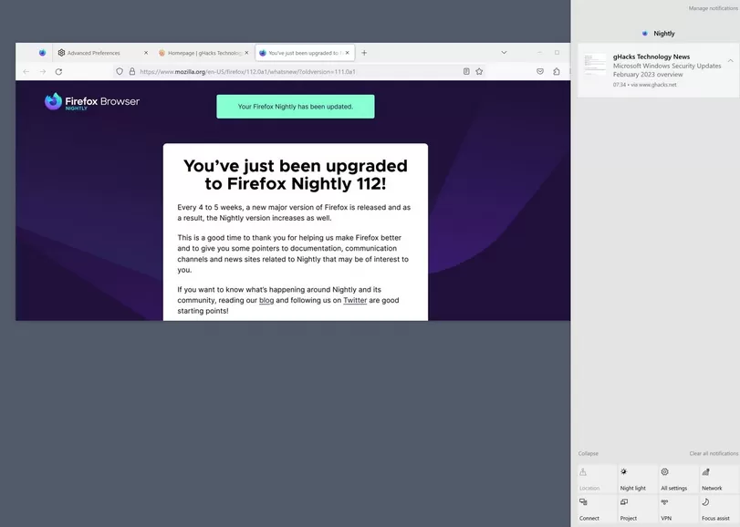 火狐浏览器 Firefox 111 发布,支持微软 Win11/10 原生系统通知
