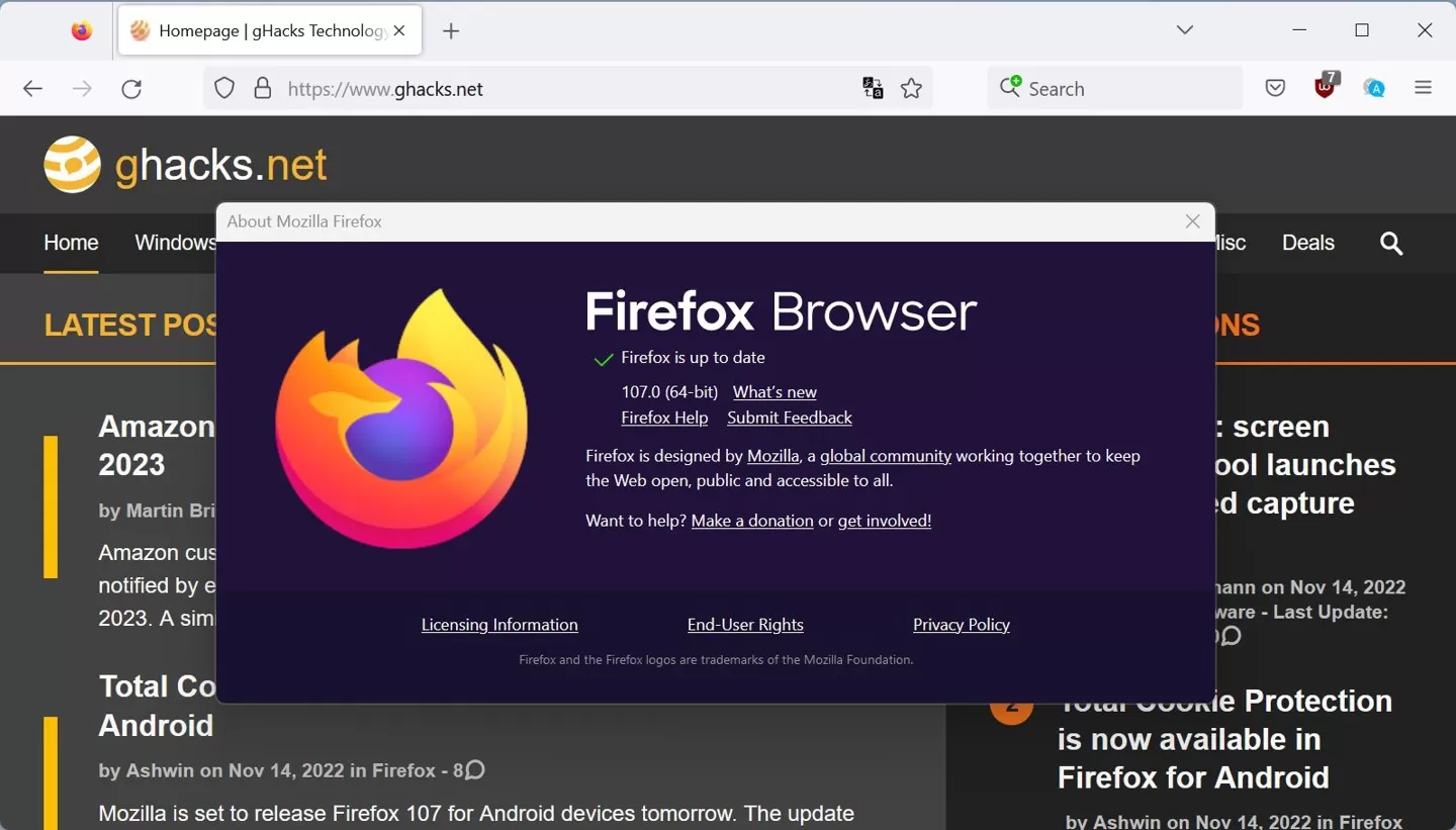 火狐浏览器Firefox 107稳定版发布