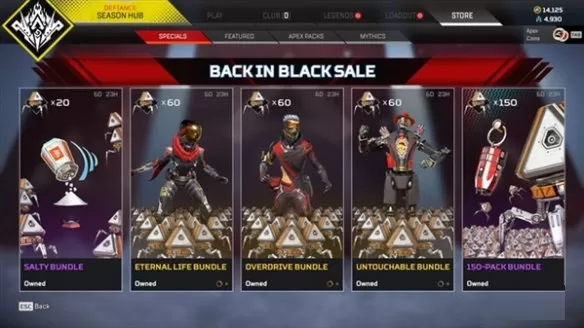 《Apex英雄》开启“回归黑色”皮肤特卖新活动