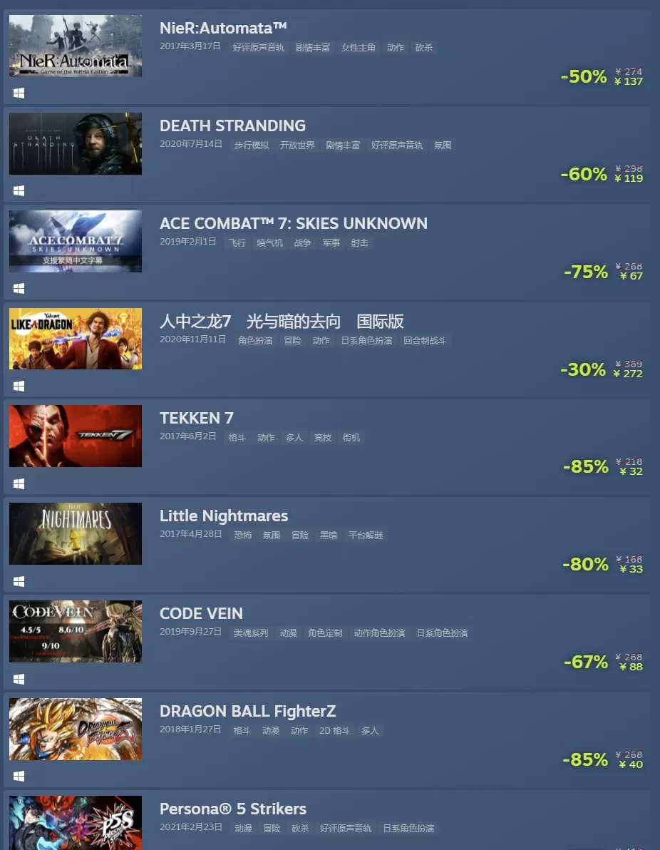 Steam日本黄金周特卖正式开启 众多佳作最低8折起