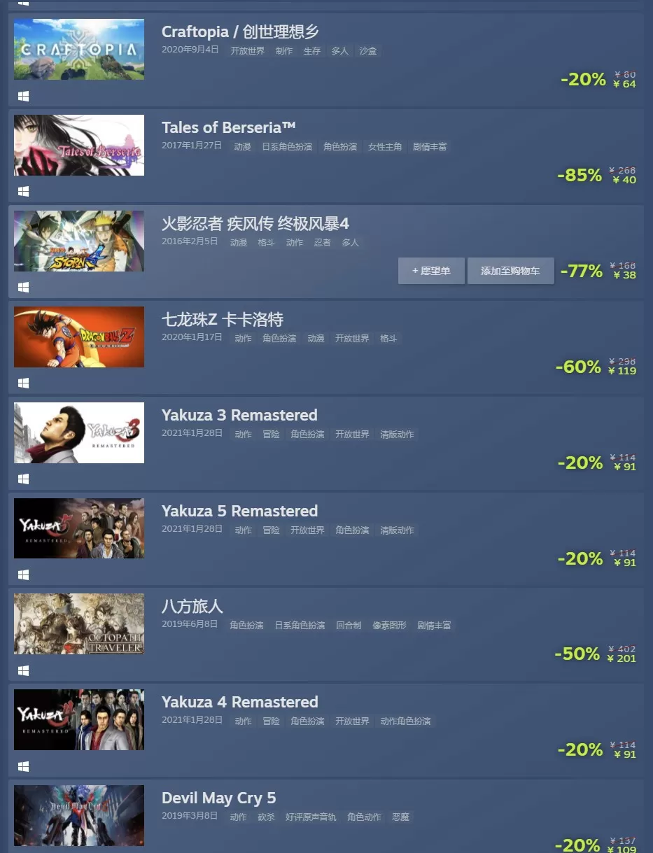 Steam日本黄金周特卖正式开启 众多佳作最低8折起