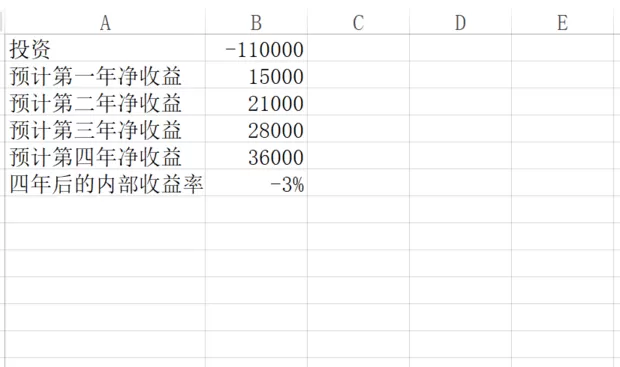 excel中irr函数怎么用?excel中irr函数的使用方法