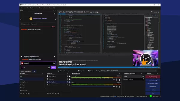 免费开源流媒体软件 OBS Studio 正式上架Steam 支持Windows和macOS