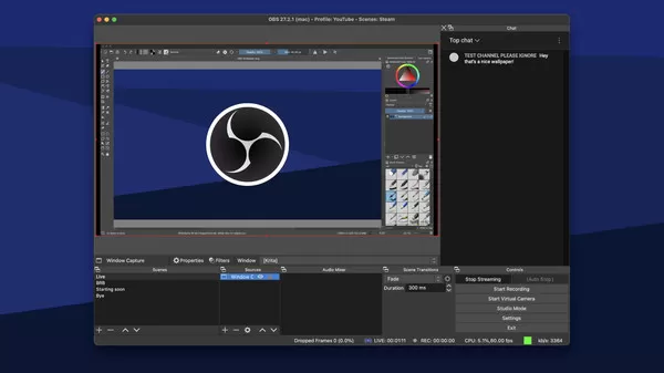 免费开源流媒体软件 OBS Studio 正式上架Steam 支持Windows和macOS
