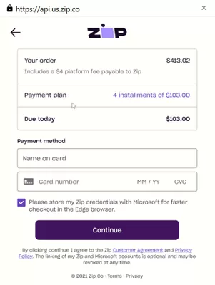 Edge 浏览器新增 Buy now, pay later 功能 等额分期付款