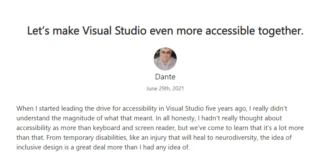 微软 Visual Studio 即将加入更多辅助功能 为残障人士提供便利