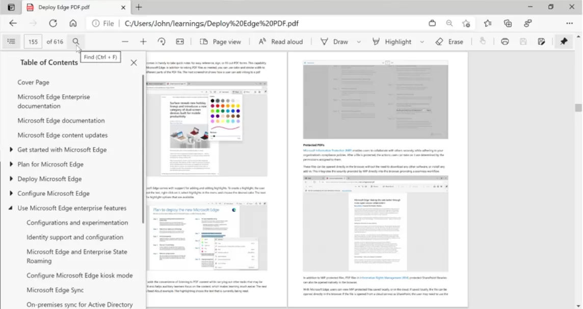 微软 Edge 浏览器发布 PDF 阅读器更新计划 将支持目录、页面视图等