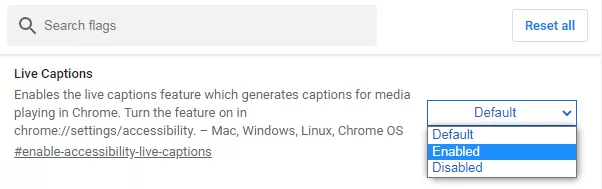谷歌Chrome浏览器新增 Live Captions 实时翻译功能