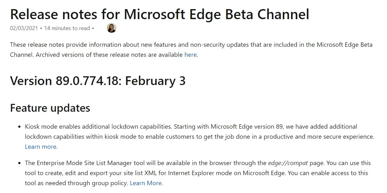 微软 Edge 浏览器 Beta 通道首个 89 版本发布