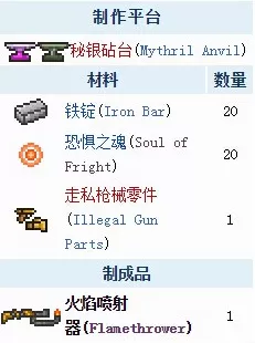 泰拉瑞亚喷火枪有什么用?泰拉瑞亚喷火枪作用介绍