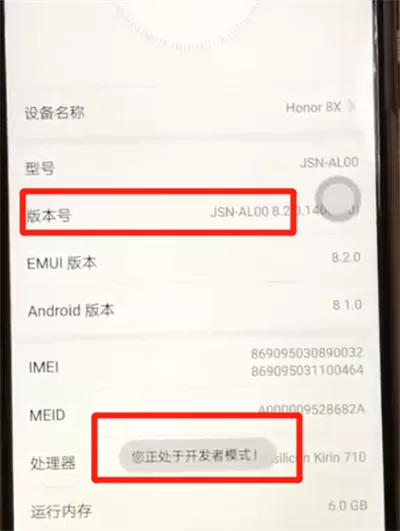 荣耀8x打开开发者模式的操作教程