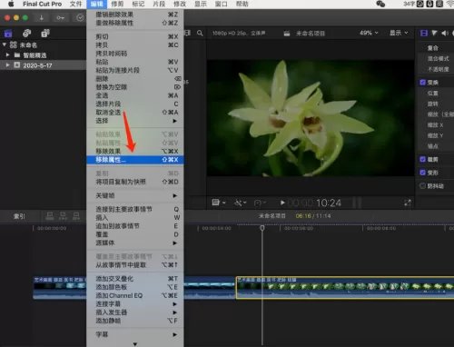 Final Cut怎么删除视频已经使用的效果?Final Cut删除视频已经使用的效果教程