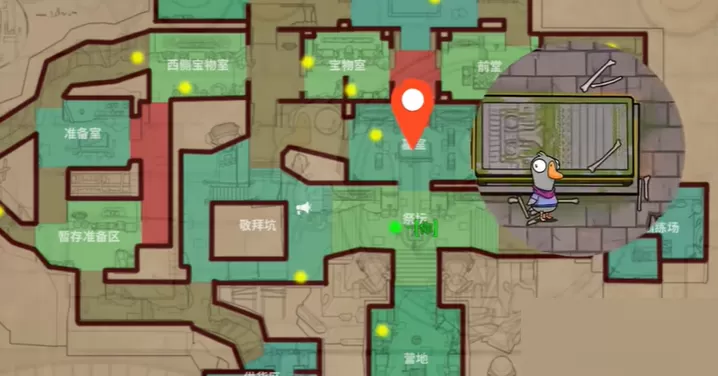 鹅鸭杀丛林神殿狼任务在哪里?鹅鸭杀丛林神殿狼任务位置介绍