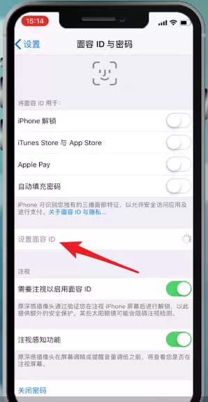 苹果手机设置面容id的操作流程