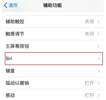 苹果手机设置通过文字召唤Siri的操作过程