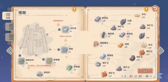 沙石镇时光塔架怎么制作?沙石镇时光塔架制作材料一览