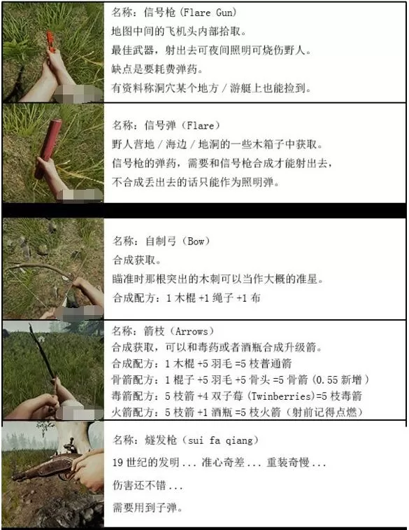 森林游戏武器合成表 森林物品合成公式武器篇