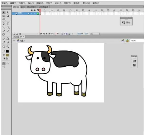 flash cs6如何绘制卡通奶牛?flash cs6绘制卡通奶牛的教程