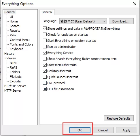 everything怎样设置中文界面?everything设置中文界面步骤