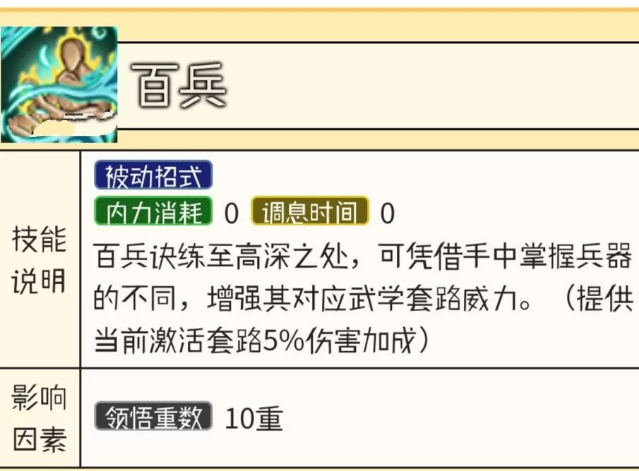烟雨江湖百兵诀有什么属性?烟雨江湖百兵诀属性一览