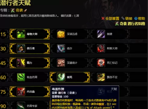 魔兽世界8.0潜行者奇袭最新天赋攻略