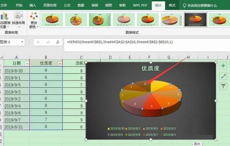 Excel表格中数据转成三维立体饼图的详细的操作步骤